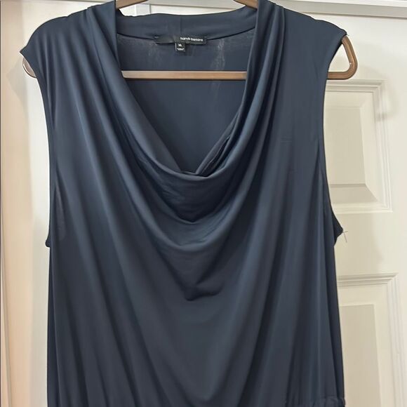 Navy Blue Sleeveless Scoop Neck Sheath Mini Dress - Picture 2 of 8